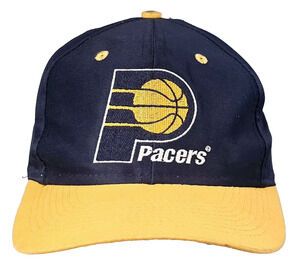 Vintage Indiana Pacers Logo 7 Hat Cap Adult One Size Blue Snapback Licensed NBA